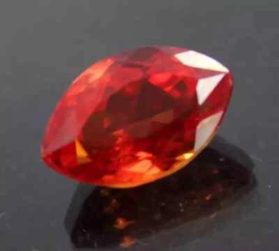 Impecable Natural Ceilán Naranja Zafiro Corte Marquesa 12.85 Ct Suelto A++ PIEDRA PRECIOSA Foto 1 de 4
