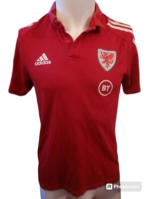 WALES TEAM 2019/2020 FOOTBALL POLO SHIRT JERSEY TRAINING ADIDAS ORIGINAL SIZE S - Image 1 of 4
