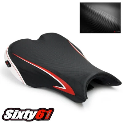 Triumph Daytona 675 Seat Cover 2006-2010 2011 2012 Luimoto Sport White Red Black - Imagem 1 de 4