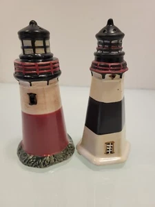 Sakura by Oneida Hand Painted Lighthouse Salt & Pepper Shakers Set 5” - Picture 1 of 12