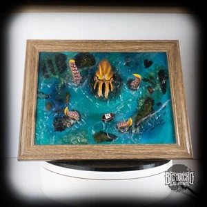 "The Kraken"  Handmade 3D Miniature Canvas Painting – Fantasy Diorama Art (A5) - Bild 1 von 16