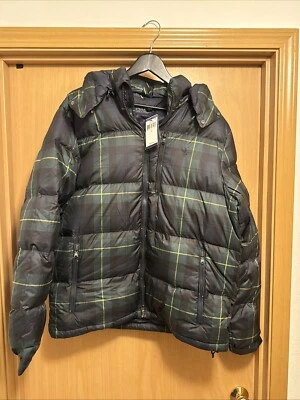Polo Ralph Lauren Tartan Blackwatch Hooded  Down Puffer  Jacket Large NWT $348 - Image 1 of 4
