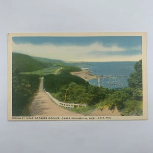 Postcard Canada Quebec Grosses Roches Gaspe Peninsula 1940s Linen - Picture 1 of 2