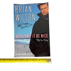 SIGNED Brian Wilson Wouldn't It Nice: My Own Story Beach Boys Book Cover Flat - Picture 1 of 4