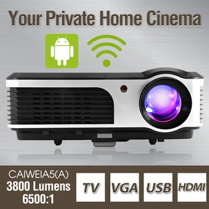 3800Lumen LED Projektor Android WiFi Full HD Heimkino Theater USB HDMI VGA 1080p - Bild 1 von 11