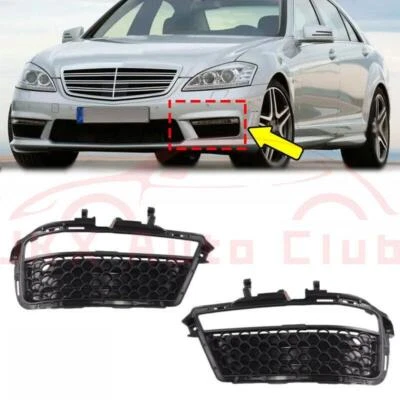 Pair Daytime Running Fog Light Grille n For Mercedes Benz S-Class W221 S63 AMG - Image 1 of 4