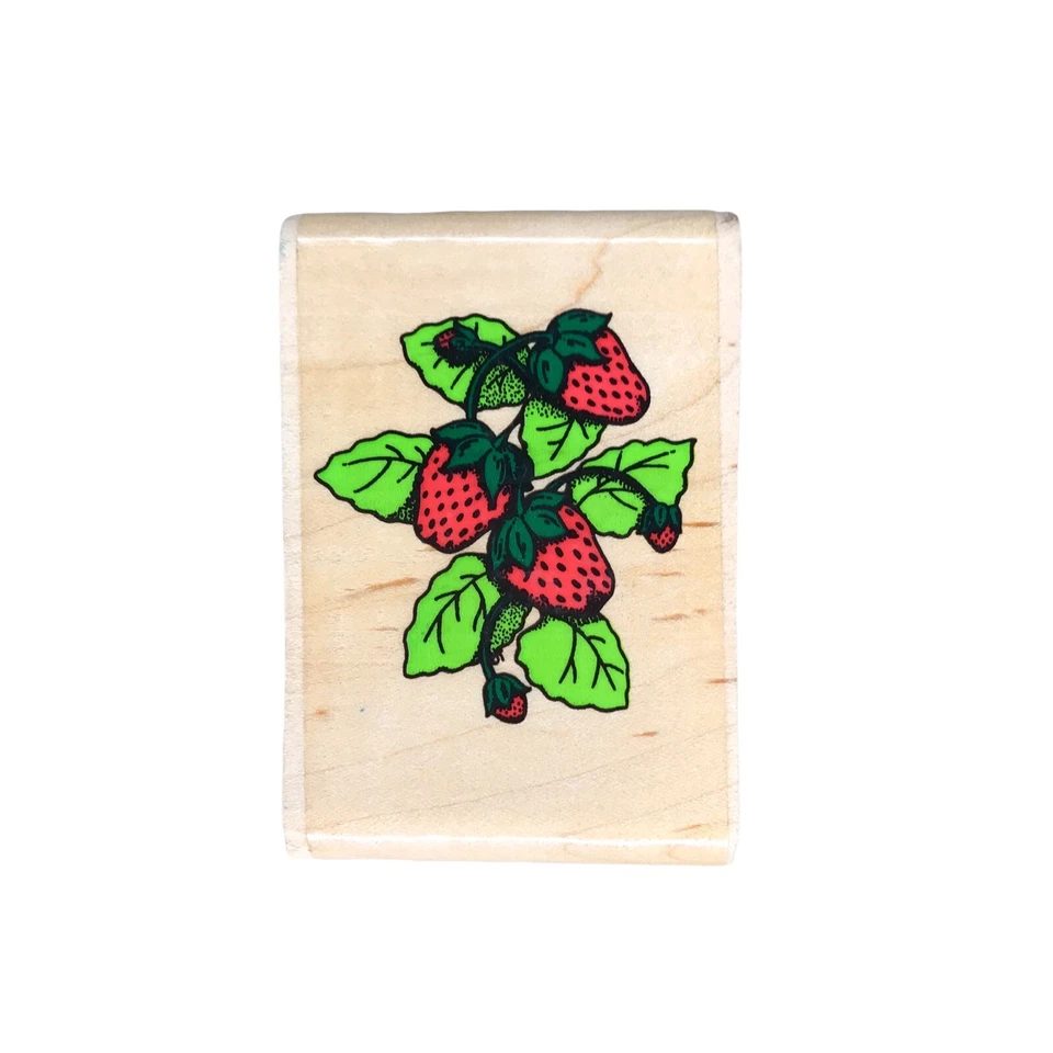 Stamp Affair Sello de goma montado en madera Casa Fresas Vid Foto 1 de 2