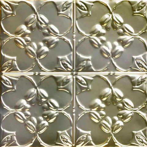 FROM PLAIN TO BEAUTIFUL IN HOURS Ceiling Tile 2'x2' Gold Nugget (48-Sq-Ft case) Cover