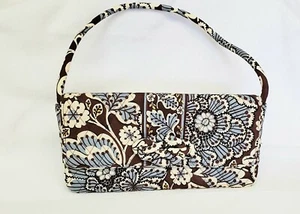 Vera Bradley Floral handbag shoulder bag purse blue cream brown  - Picture 1 of 11
