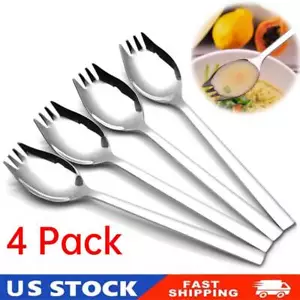 Sporks 4 Pack, 8.2 In Spork Stainless, Steel Metal Spork for Everyday Household - Picture 1 of 9