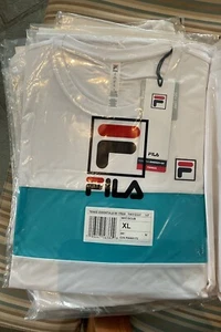 Fila Men's Crew Stripe Top T-Shirt White Tennis - Picture 1 of 3