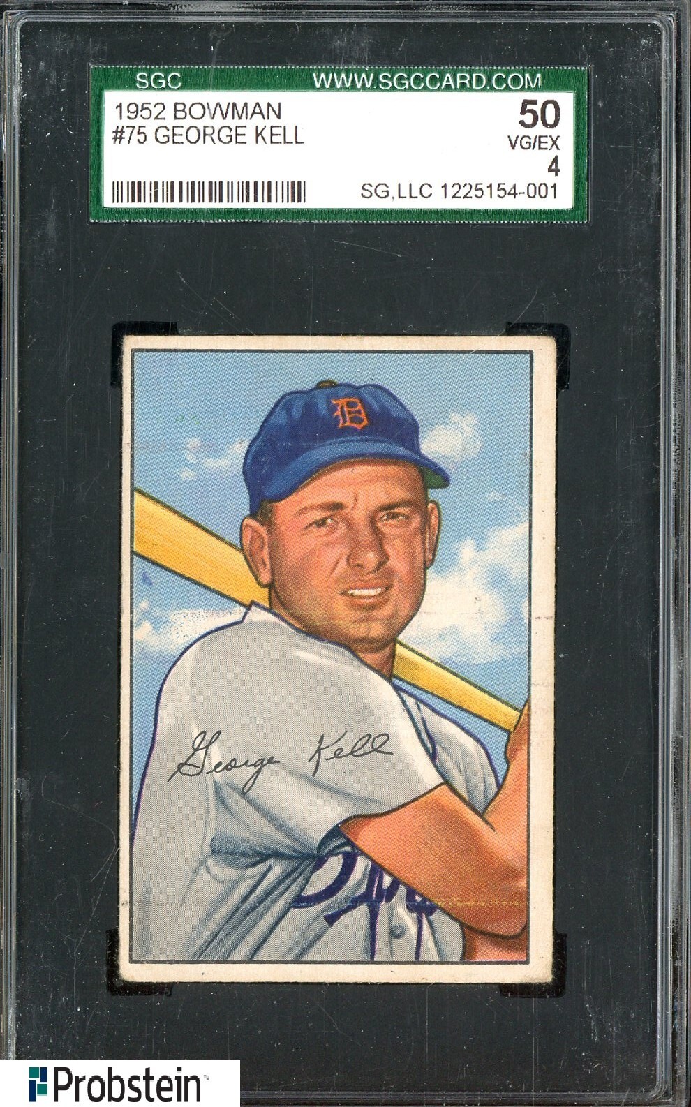 1952 Bowman #75 George Kell Detroit Tigers HOF SGC 4 VG-EX