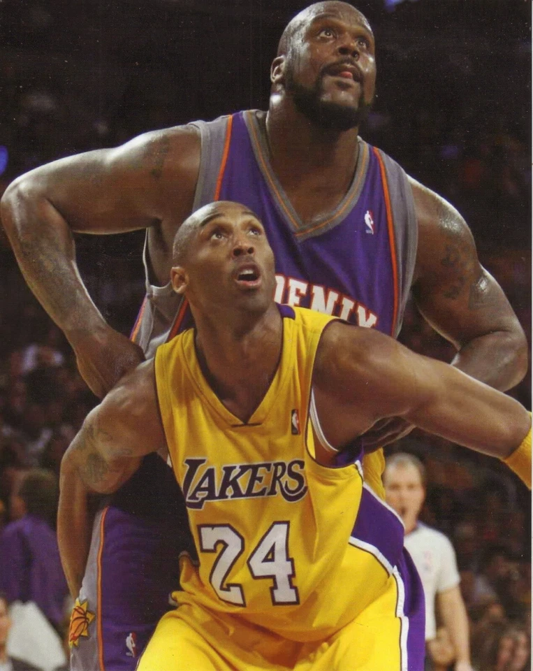 Foto a color brillante 8x10 de Kobe Bryant Shaquille O'Neal Lakers Suns Foto 1 de 1