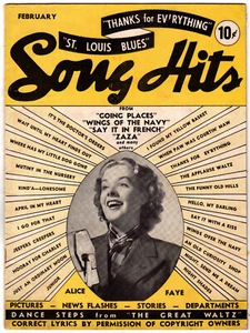 Song Hits magazine, February 1939, Volume 2, No. 9, Alice Fay cover - Picture 1 of 3