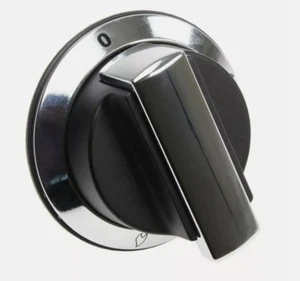 Genuine Rangemaster Cooker Gas Hob Control Knob Black & Chrome P059074 - Picture 1 of 2