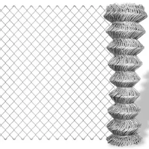 More details for chain link fence galvanised steel 15x1 m silver