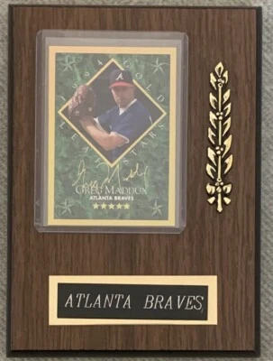 Бейсбольная карточка Грега Мэддукса из Atlanta Braves, ограниченное издание и No ed, табличка, новая - Изображение 1 из 2