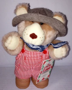 Oso de peluche Wendy's Happy Holiday - Piel Dudley - De colección 1986 - Nuevo con etiqueta - Imagen 1 de 4