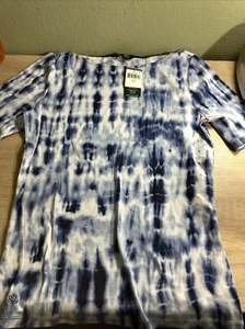 Polo Ralph Lauren Womens Large Tie Dye Blue Knit Shirt - MSRP: $50 -#B - Picture 1 of 3