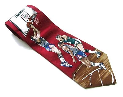 Corbata de cuello roja TABASCO BALONCESTO AROS DEPORTIVOS 100 % SEDA ITALIANA  Foto 1 de 4