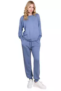 Super Lady Round Neck Raglan Sleeve Top and Pants Lounge Set - Picture 1 of 4