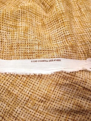 Tela arrugada vintage CRANTEX 54 ancho 4+ yardas material drapeado marrón tostado cuadros Foto 1 de 4