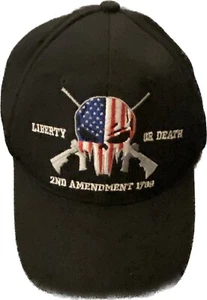 2nd Amendment  Black Hat USA Liberty Or Death Baseball Cap Hat 1789 - Picture 1 of 8