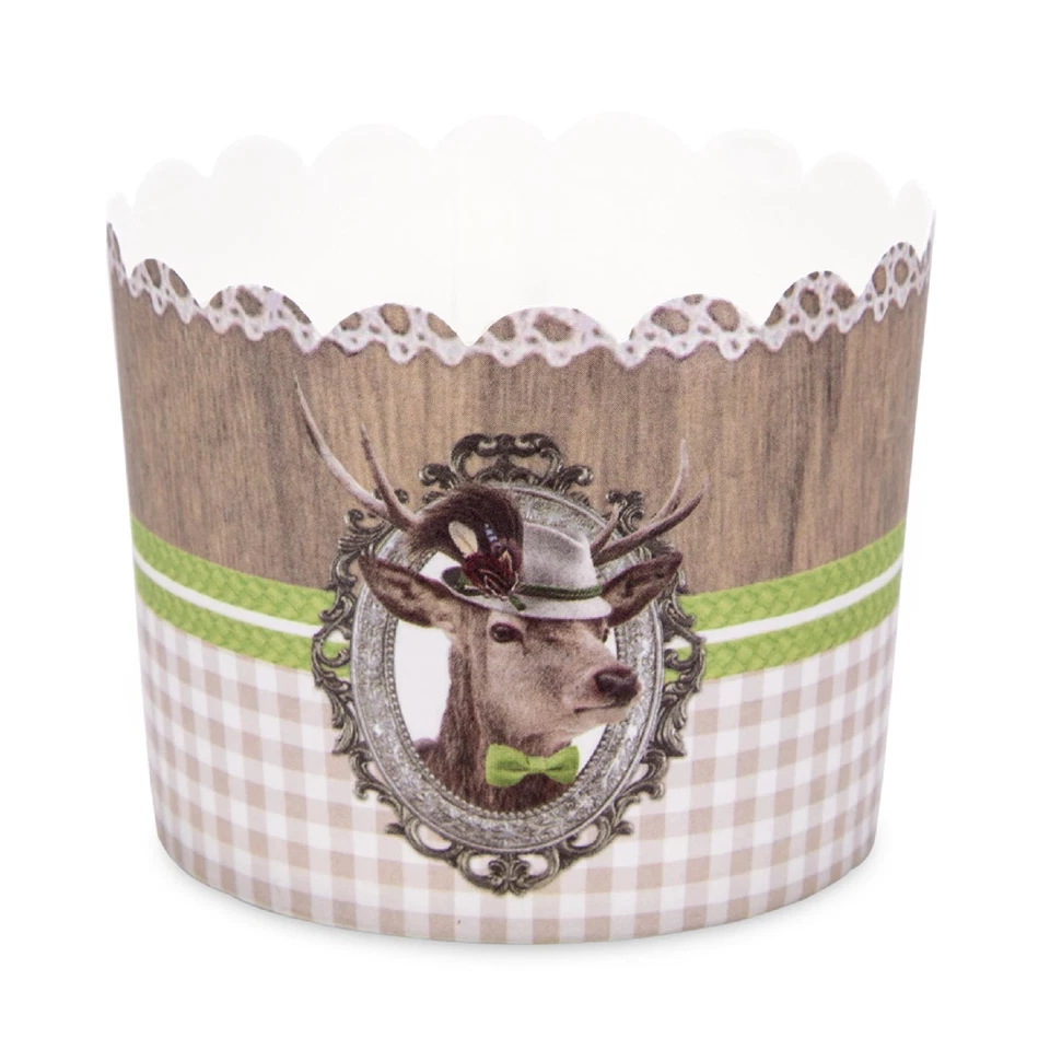 Backform/Cupcake-Backform aus Papier "HIRSCH (Platzhirsch)" 12 Stück – Muffins - Bild 1 von 1