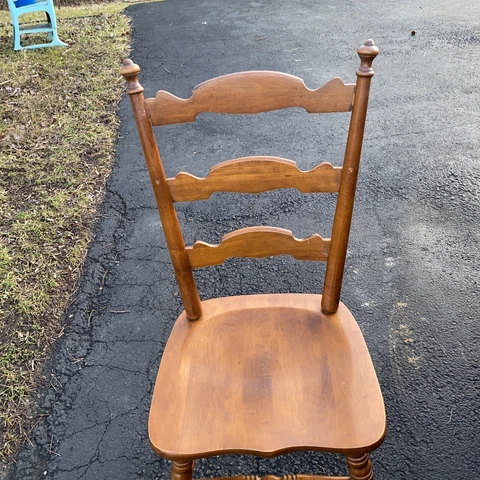 Six Tell City Hard Rock Maple Dining Chairs Ladder Back 6 Of Them Cover