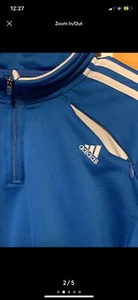 Adidas Blue Pullover 1/4 Zip Jacket Large - Picture 1 of 5
