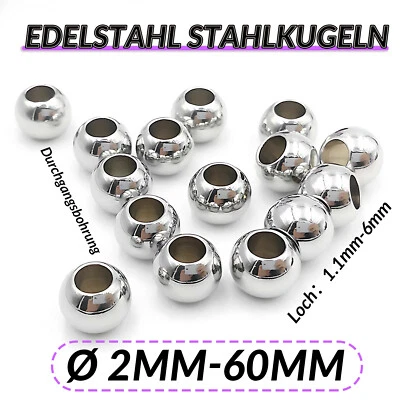 Stahlkugeln Edelstahl Kugeln 2-60mm Edelstahl mit Loch Kugellager Offene Bohrung - Image 1 of 4