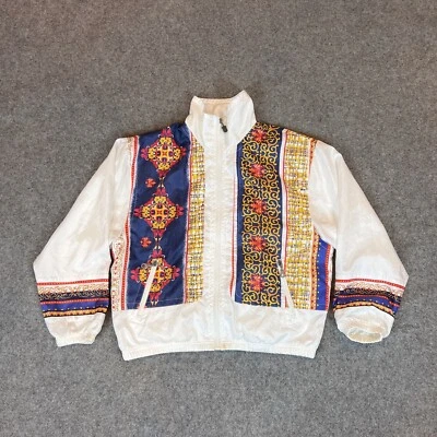 VTG 80s Kaelin Track Suit Jacket Womens Medium White Full Zip Jogging 90s - Image 1 of 4