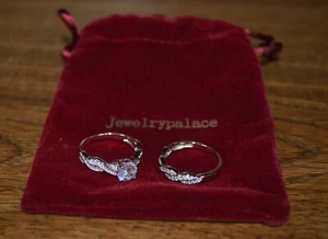 Schmuck Palast Ring Set 1,5 ct Unendlichkeit Hochzeit Größe 7,5 Zirkonia Silber - Bild 1 von 3