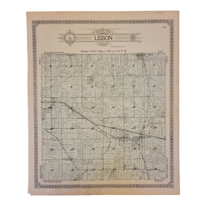 Vintage 1914 Atlas Plat Map ~ Lisbon Township Waukesha County Wisconsin #61 - Picture 1 of 10