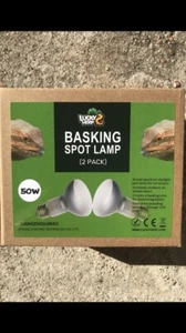 LUCKY HERP 2-Pack 50W Reptile Turtle Basking Spot Heat Lamp Bulbs NEW - Picture 1 of 9