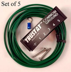 Trustat Grounding Block with 10ft Wire with Ring Terminal 04614 Set of 5 - Picture 1 of 4