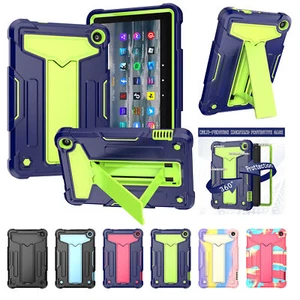 Amazon Fire 7 Case 2022 Heavy Duty Hybrid Kickstand Cover per Fire 7 12a Generazione - Foto 1 di 33