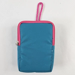 Reproductor de casete estuche de transporte de colección para soporte binocular Walkman años 80 verde azulado y rosa cremallera - Imagen 1 de 10