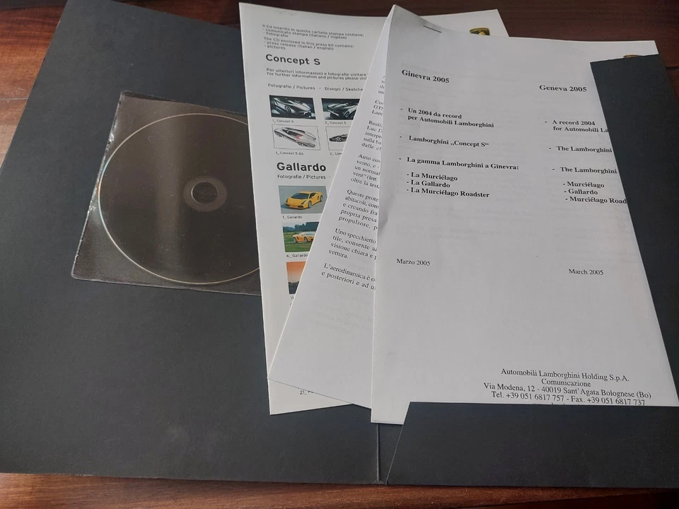 Lamborghini Press Ginevra 2005 Murcielago Gallardo Concept S Con Cd - Immagine 1 di 4