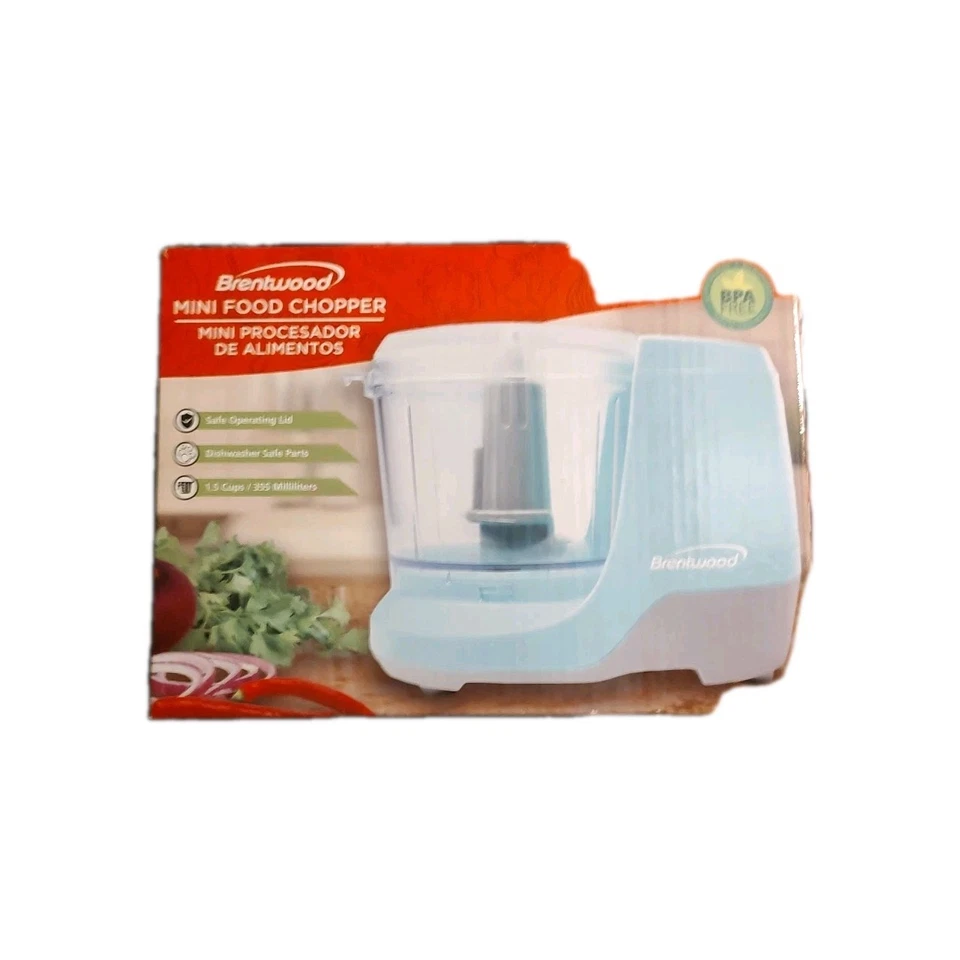 Mini picadora de alimentos Brentwood Appliances MC-109BL 1,5 tazas (azul) NUEVA L27 Foto 1 de 1