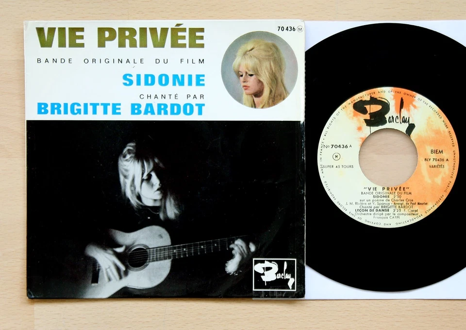 Brigitte Bardot -  Sidonie, Vie Privee OST 1962 EP 7" France Barclay + PS - Bild 1 von 4