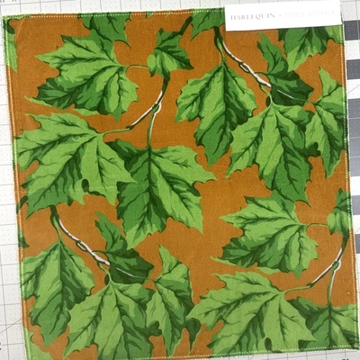 Dappled Leaf Emerald/Amber Harlequin Fabric Sample 17"x17" Sophie Robinson #18 - Image 1 of 4