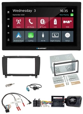 Blaupunkt 2DIN Lenkrad USB Bluetooth DAB Autoradio für Mercedes CLK A209 C209 20 - Bild 1 von 4
