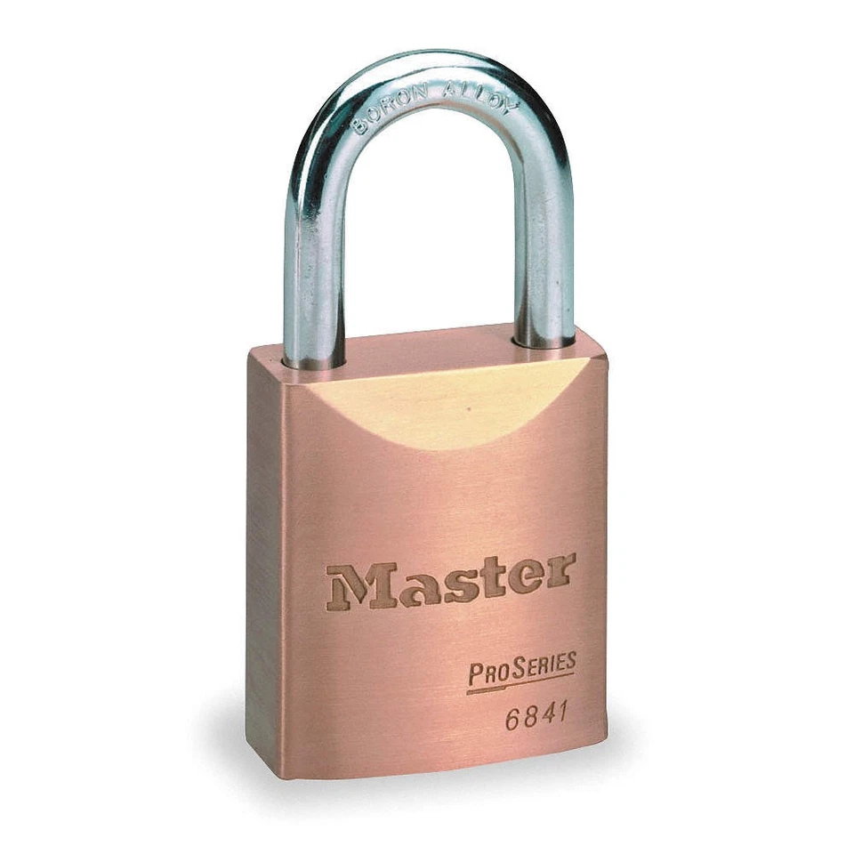 MASTER LOCK 6841LFWO Keyed Padlock, 25/32 in,Rectangle,Gold 1JAK7 - Image 1 of 1