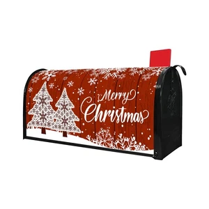 Merry Christmas Mailbox Cover Magnetic Standard Size Winter Snowflake Post Le... - Foto 1 di 9