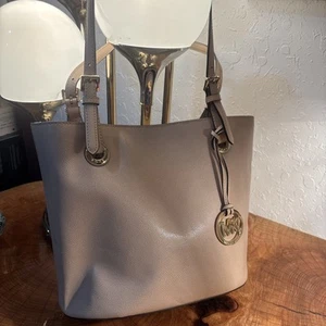 Michael Kors Jet Set Large Leather Travel Tote Bag Handbag, Pale Pink - Picture 1 of 8