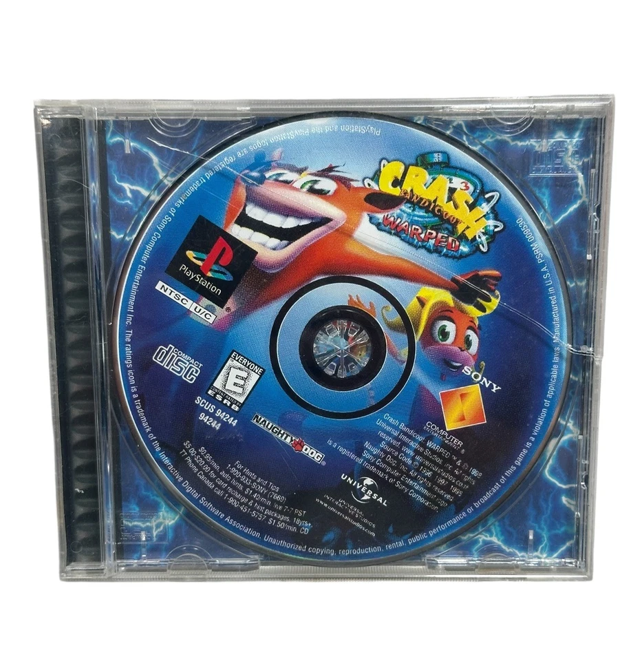 Crash Bandicoot - Warped (Sony PlayStation 1, 1998) No Cover art/Manual - Tested - Image 1 of 4