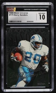 1999 Skybox Metal Universe Barry Sanders #175 CGC 10 Gem Mint HOF - Picture 1 of 3