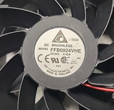 NEW Delta Brushless Fan MODEL FFB0924VHE DC 24V 0.42A 92x92x38mm 2 wires - Image 1 of 4