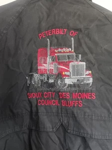 Vintage Peterbilt Jacket Mens Sz. XXL Black Windbreaker Coat Worn  Trucker - Picture 1 of 13
